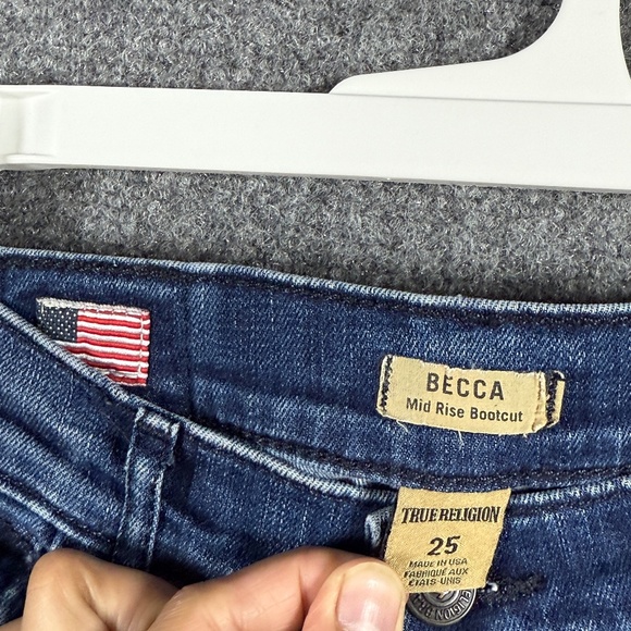 True Religion Becca Mid Rise Bootcut Dark Wash Jeans Womens Size 25 #1164 - Picture 3 of 10